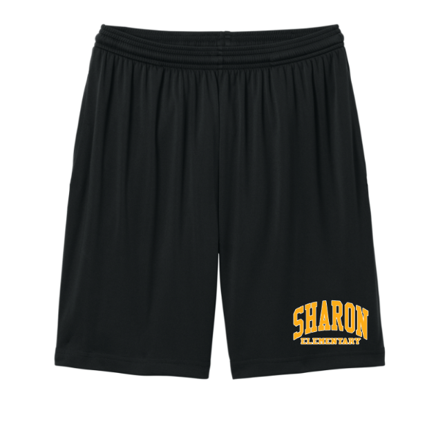 Sharon School Performance Shorts with Pockets-Arch Logo