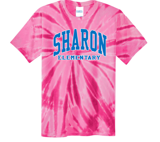 Sharon School Arch Logo Tie Dye Tee