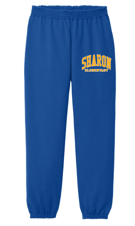 Sharon School Youth Fleece Sweatpants-Arch Logo