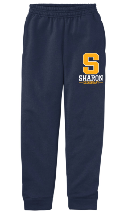 Sharon School Youth Fleece Jogger-S Logo
