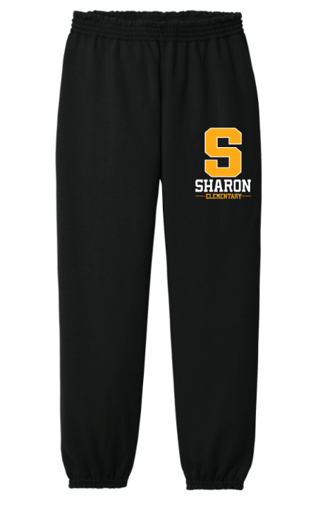 Sharon School Youth Fleece Sweatpants-S Logo