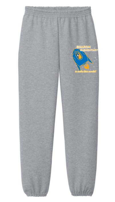 Sharon School Fleece Sweatpants-Blast Off Logo