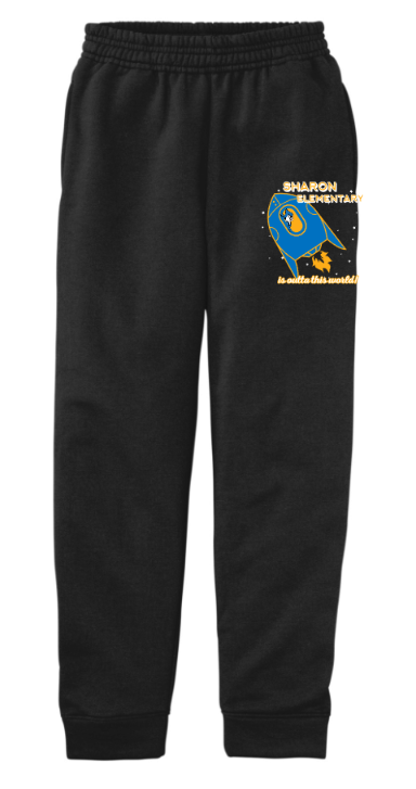 Sharon School Youth Fleece Joggers-Blast Off Logo