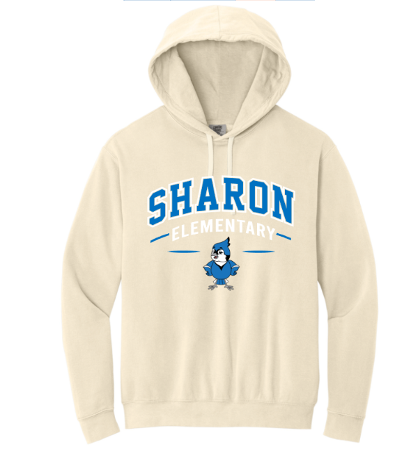 Sharon School Comfort Colors Lightweight Hoodie with School Slogan