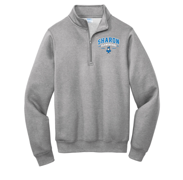 Sharon School Fleece 1/4 Zip Sweatshirt with School Slogan