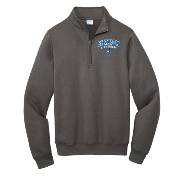 Sharon School Fleece 1/4 Zip Sweatshirt with School Slogan