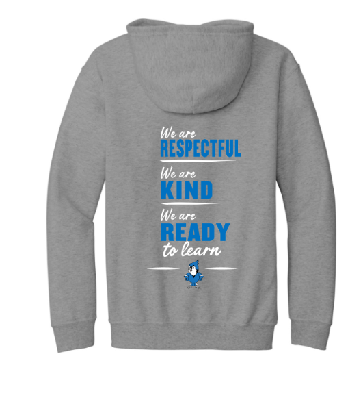 Sharon School Full Zip Sweatshirt with School Slogan