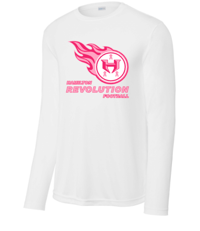 Hamilton Revolution Football Breast Cancer Ribbon Logo