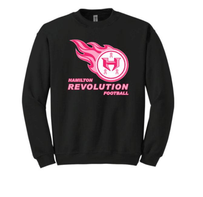 Hamilton Revolution Football Breast Cancer Ribbon Logo