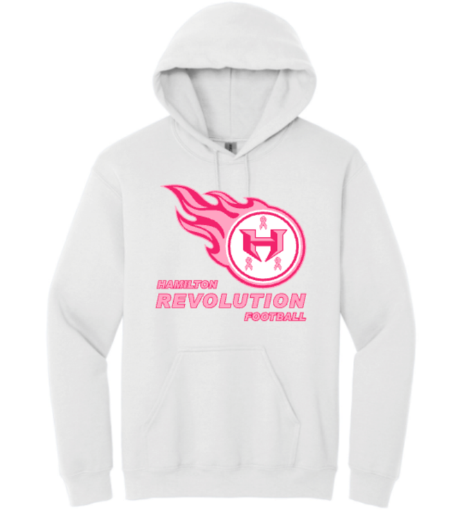 Hamilton Revolution Football Breast Cancer Ribbon Logo