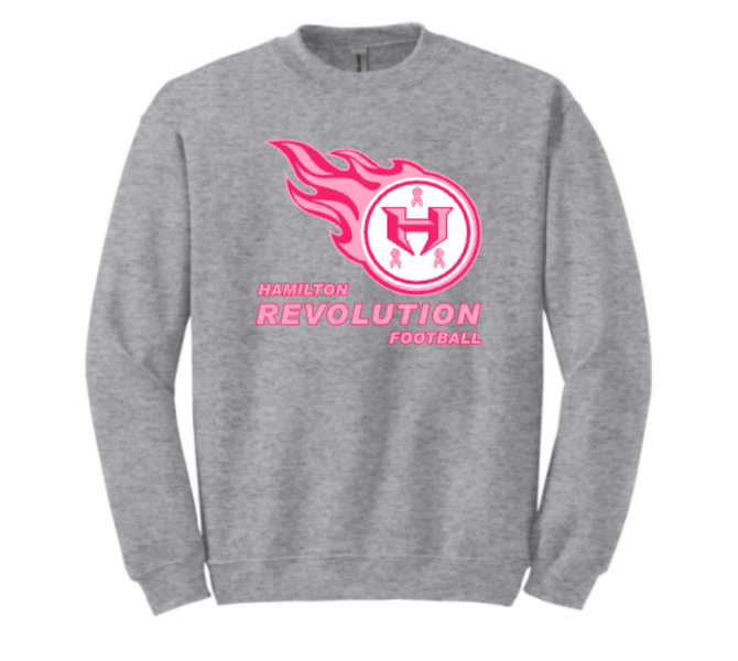 Hamilton Revolution Football Breast Cancer Ribbon Logo