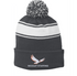 Nicolet Staffing Stripe Pom Pom Beanie