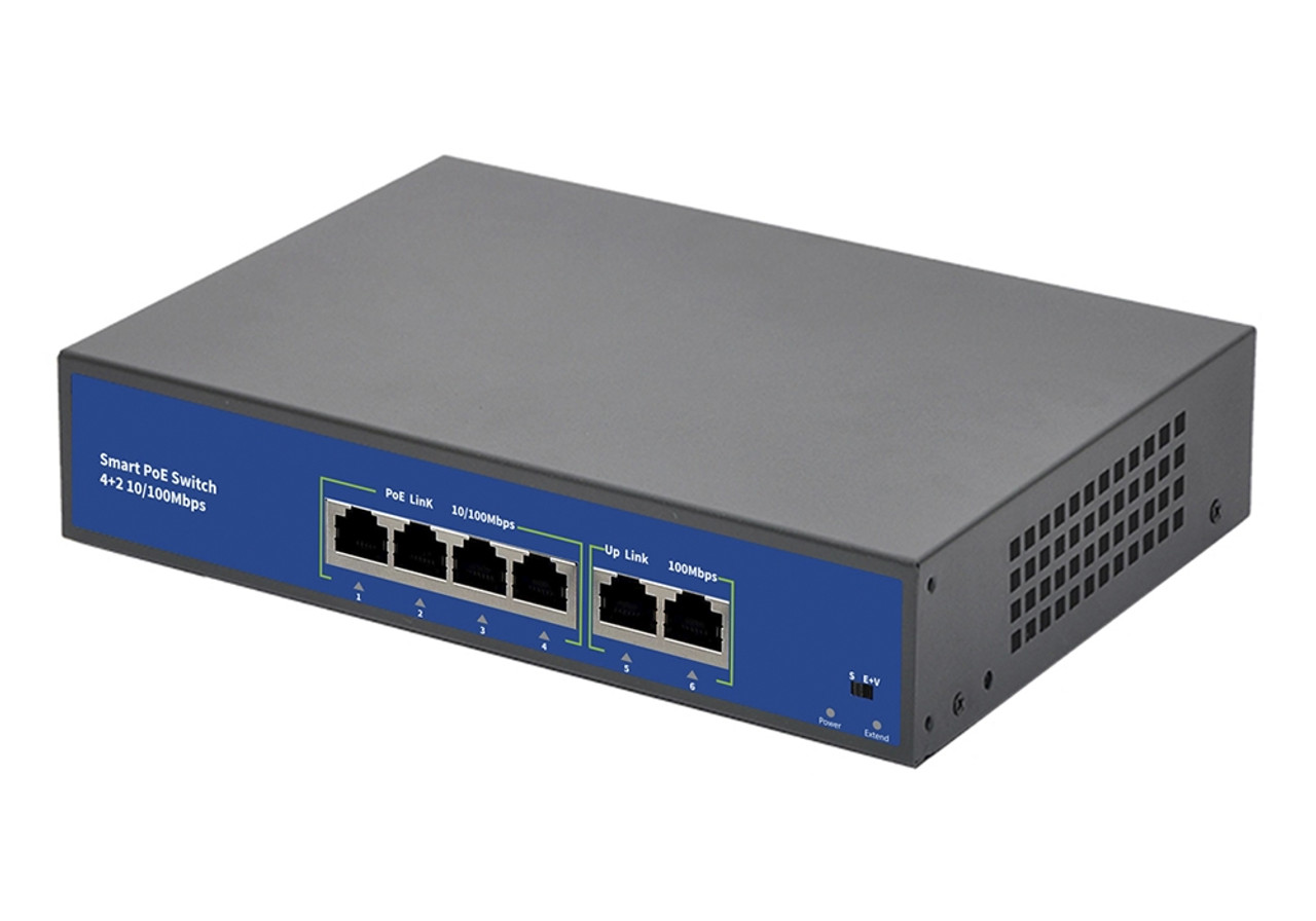 10/100Mbps 4 Port & 2 Uplink PoE Switch - ZUUM