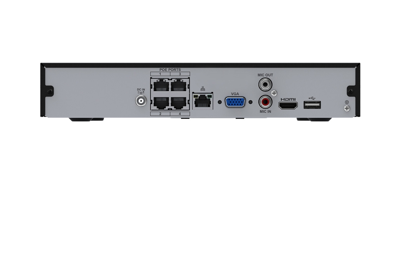 4 Channel Compact 1U, 4PoE, AI, 4K, H.265+, NVR - ZUUM