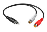 1 RCA Male / 2 RCA Female Y Cable