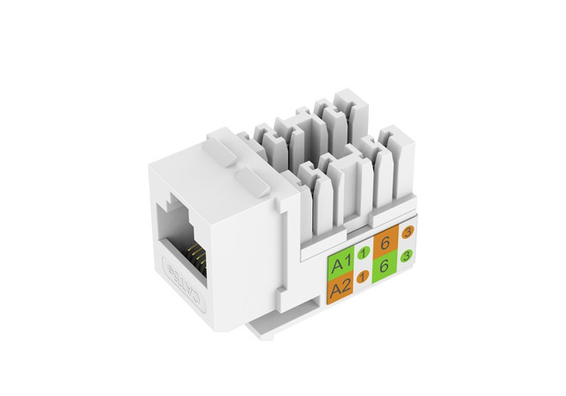 White Keystone Cat5e UL Listed Data Jack