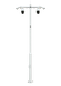 12' Three-Section Outdoor Monitoring & Lighting Equipment Pole