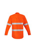 ZW145 - Mens Orange Flame HRC 2 Hoop Taped Open Front Spliced Shirt - Syzmik sold by Kings Workwear  www.kingsworkwear.com.au ZW145 - Mens Orange Flame HRC 2 Hoop Taped Open Front Spliced Shirt - Syzmik sold by Kings Workwear  www.kingsworkwear.com.au