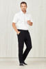 CL958ML - Mens Comfort Waist Flat Front Pant - Biz Care  sold by Kings Workwear  www.kingsworkwear.com.au