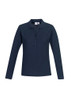P400LL - Crew Ladies L/S Polo  - Biz Collection sold by Kings Workwear  www.kingsworkwear.com.au