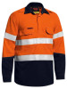 Bisley BSC8075T Taped Two Tone Hi Vis Closed Front Vented Shirt - Long Sleeve