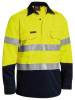 Bisley BSC8075T Taped Two Tone Hi Vis Closed Front Vented Shirt - Long Sleeve