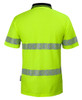 JB's Hi Vis (D+N) Cotton Back S/S Segmented Tape Polo Lime/Navy- 6HMSS