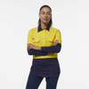 King Gee Womens Workcool Vented Closed Front Spliced Shirt - K44211
