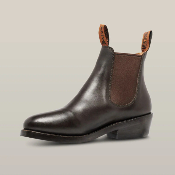 Women's Mustang Signature Pull-up Leather Boot -  Brown - Y61065