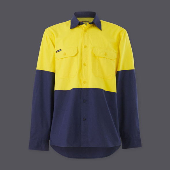 KingGee Mens Workcool Vented Spliced Shirt Long Sleeve - K54912