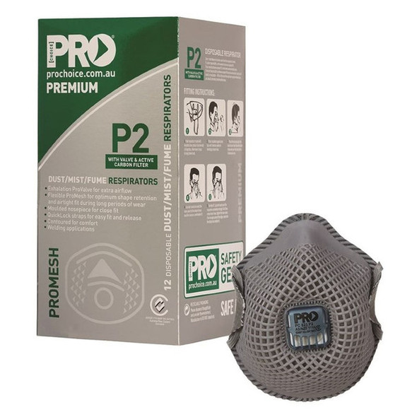 PRO CHOICE Dust Masks Promesh P2+Valve+Carbon PC823