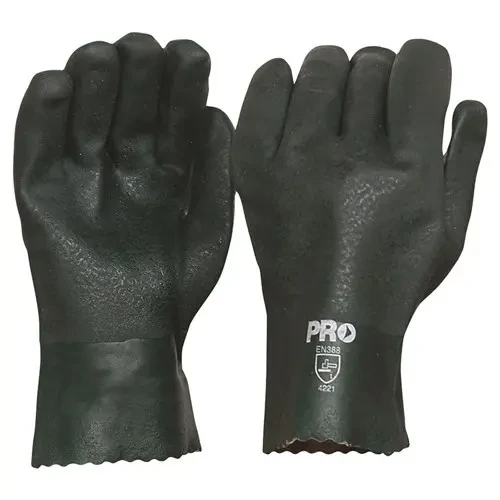 Pro Choice PVC27DD 27cm Green Double Dipped PVC Gloves Large sold by Kings Workwear at www.kingsworkwear.com.au