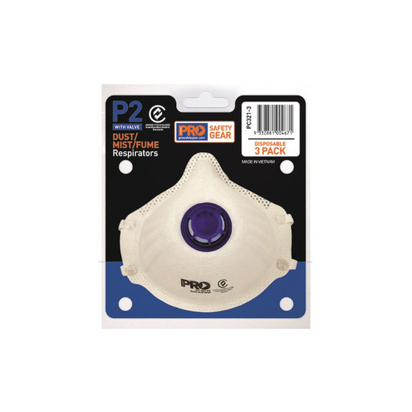 PRO CHOICE Dust Masks P2+Valve / 3 Pack PC321-3