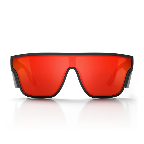 Safestyle -  Primes Matte Black Frame Reflectors Red Lens Safety Glasses - PMBRT100