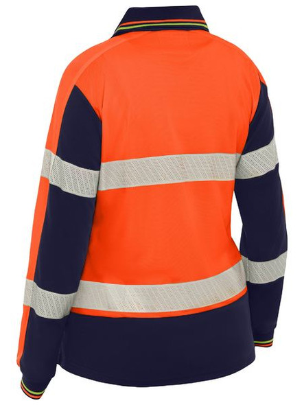 BKLM6225T - Women's Taped Hi Vis Recycled V-Neck Maternity Polo - Bisley