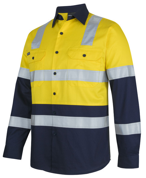6DNW3 - JB's Hi Vis (D+N) L/S 150G Level 3 Work Shirt -  Jb's Wear
