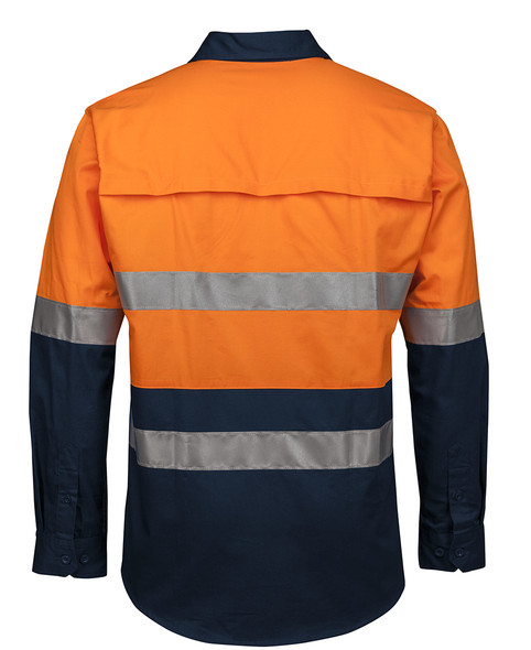 JB's Hi Vis (D+N) Close Front L/S 150g Work Shirt - 6HWCS