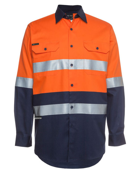 JB's Hi Vis (D+N) L/S 190g Work Shirt - 6HLS