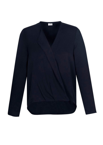 S014LL - Lily Ladies Hi-Lo Blouse  - Biz Collection sold by Kings Workwear  www.kingsworkwear.com.au