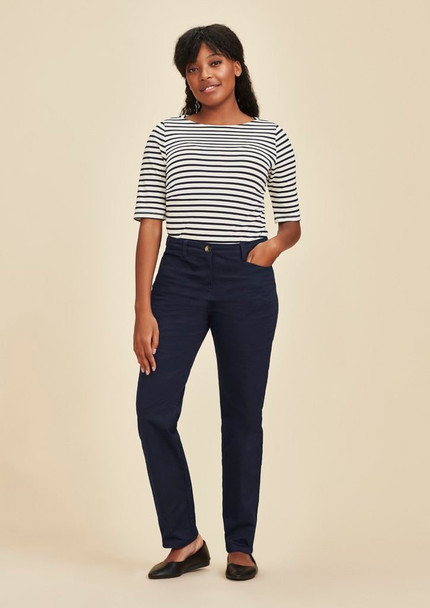 Front View of Womens Slim Leg Stretch Chino Pant      sold by Kings Workwear www.kingsworkwear.com.au