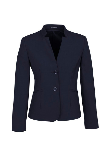 Front View of Womens Comfort Wool Stretch Short Jacket with Reverse Lapel      sold by Kings Workwear www.kingsworkwear.com.au Front View of Womens Comfort Wool Stretch Short Jacket with Reverse Lapel      sold by Kings Workwear www.kingsworkwear.com.au