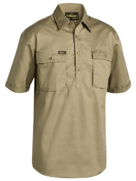 Bisley BSC1433 Closed Front Cotton Drill Shirt Short Sleeve Bisley BSC1433 Closed Front Cotton Drill Shirt Short Sleeve