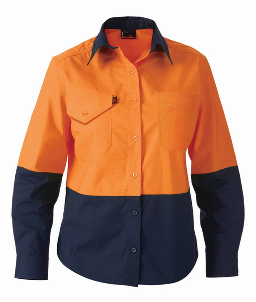KingGee Workcool2 Womens Hi Vis Spliced Shirt Long Sleeve - K44543 - KingGee sold by Kings Workwear www.kingworkwear.com.au KingGee Workcool2 Womens Hi Vis Spliced Shirt Long Sleeve - K44543 - KingGee sold by Kings Workwear www.kingworkwear.com.au