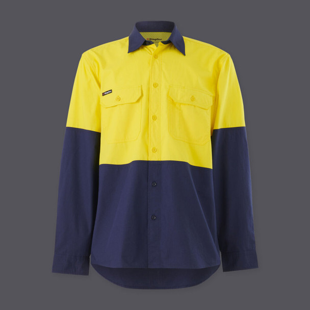 KingGee Mens Workcool Vented Spliced Shirt Long Sleeve - K54912 KingGee Mens Workcool Vented Spliced Shirt Long Sleeve - K54912