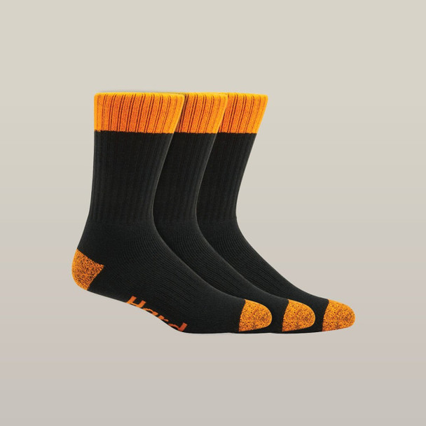 Hard Yakka Core Hi Vis Work Crew Sock - 3 Pack Y20014