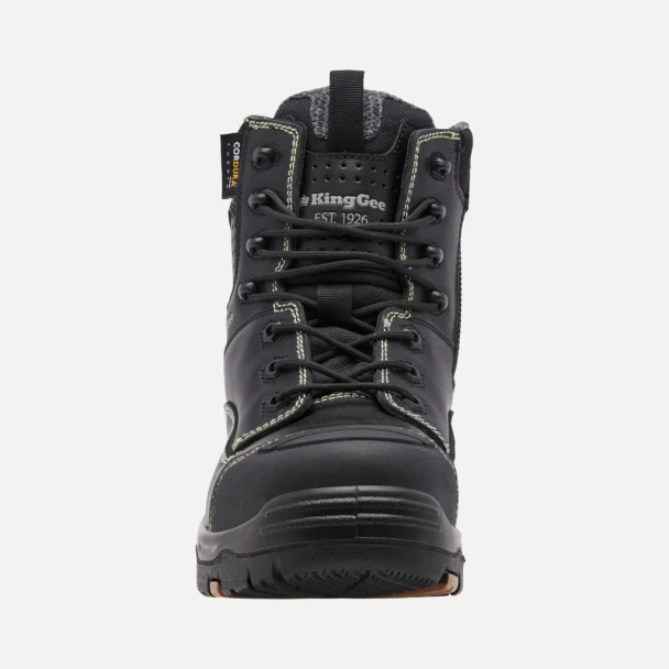 KingGee ONYX 6CZ Composite Toe Zip Work Boot -Black K28000