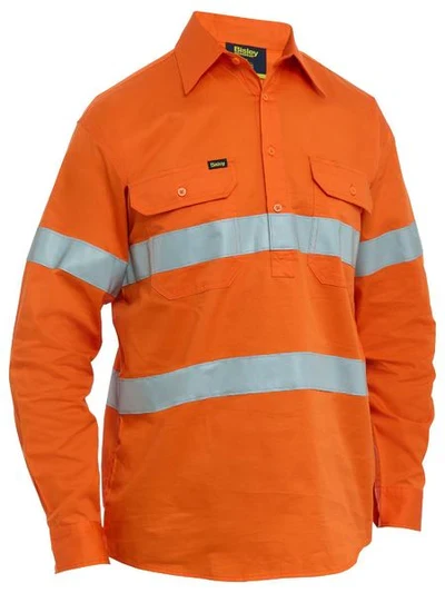 Bisley BSC6897T Taped Hi Vis Cool Lightweight Closed Front Shirt