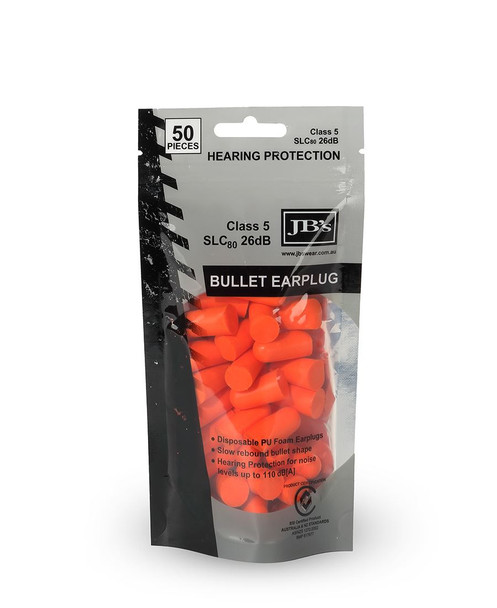 JB's Bullet Shaped Earplug (50 Pieces) - 8P035