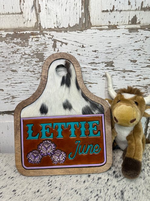 Baby Name Sign- Cow Tag Baby Name Sign- Cow Tag