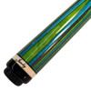 Jacoby Custom Cue - Laminated Blue, Gray and Green - Butt Detail